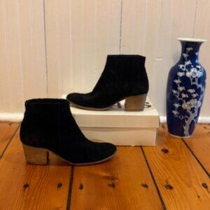 Vince Women's Heeled Black Suede Boots, Size 7